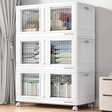 600 sets of stackable storage boxes with lids and doors, 6 sets of plastic coat closets and storage drawers with wheels, large foldable storage boxes, household and office cabinets image 2