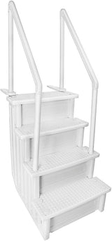 Deluxe Above-Ground Pool Ladder A-Frame Swimming Non-Sliip Step Ladder, White image 3