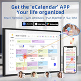 21.5 Inch Digital Calendar, Electronic Chore Chart, Smart Weekly and Monthly Planner 1920 * 1080P IPS Touchscreen Wall and Desk Calendar for Family Schedules, White image 4