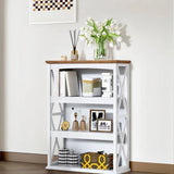 Farmhouse Sofa Table with Power Outlet-4-Tier Bookcase, 42.9" Floor Standing Organizer Shelf image 3