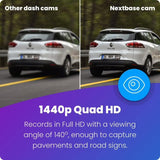 Car dashcam - Small size model (with application) - Full-process 1440p/30fps quadruple high-definition recording function, suitable for car cameras. Alexa voice control - Wireless network, GPS, Bluetooth - Parking mode - Night vision function - Polar image 3