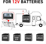 Foldable solar panel - 18-volt monocrystalline silicon type, portable foldable solar suitcase, equipped with a controller, used to charge 12-volt batteries (all lead-acid types: ventilated AGM gel): suitable for RV camping, sailing (200 watts) image 4