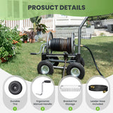Tool pipe trailer, heavy-duty wheeled hose vehicle, suitable for outdoor industrial hose reels, length 250 feet, inner diameter 5/8 inches, hose guide device pre-installed. image 3