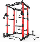 Sportsroyals Power Cage,1600lbs Multi-Function Power Rack with Adjustable Cable Crossover System and More Training Attachment, Weight Cage for Home Gym image 2