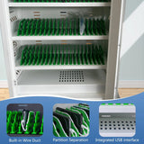 Mobile Charging Cabinet for Cell Phone, 50 Device Charging Station, USB Charging Cart Locker, with Wheels & Combination Lock, Secure Phone Storage Cabinet (50Slots) image 4