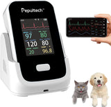 6 Parameters Veterinary Vital Signs Monitor,Bluetooth Veterinary Pulse Oximeter for Dogs, Rechargeable Blood Pressure Monitor for Pets,Oxygen Spo2 Monitoring Tools for Family Clinic Use