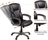 High-back executive office chair, adjustable in height, tiltable, rotatable, uniform size, white/mustard color image 4