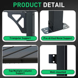 10' x 12' Gazebo for Patio, Gazebo Pergola with Sloped Roof, Large Wall-Mounted Heavy Duty Awnings, for Backyard, Deck, Patio image 2