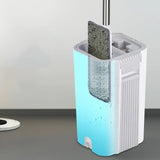A handless flat mop set, suitable for household cleaning, with a mop bucket that can be used for both dry and wet cleaning. image 2