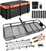 Roof Rack Carrier Basket Universal Rooftop 51" X 36" X 5" Waterproof Bag 15 Cubic Feet (44" 34" 17"), and Cargo Net with Attachment Hooks, Ratchet Straps image 2