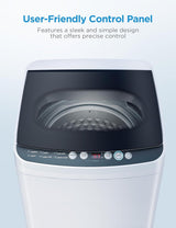 Portable Washer with 6 Cycles, Drum Clean, Quick, Stainless Steel Tub, Transparent Lid, LED Display Washing Machine, White image 3