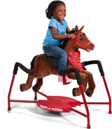 Brown plush interactive riding horse image 2