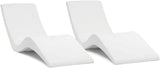 Classic White - in-Pool Chaise Lounger – Designed for Water Depths Up to 9” – Aqua Outdoors – Set of 2 – Compatible with All Pool Types - Poolside & Sun Deck Tanning image 4