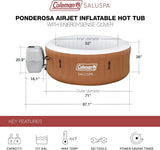 Coleman SaluSpa Miami AirJet 2 to 4 Person Round Inflatable Hot Tub Portable Outdoor Spa with 120 Soothing AirJets and Insulated Cover, Black image 2