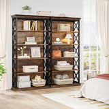 6-Tier Bookcase, 71 Inches Industrial Bookshelves, Floor Standing Display Storage Shelves Tall Bookcase for Home Office, Living Room image 3
