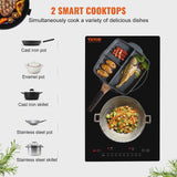 BENTISM 12 inch Electric Cooktop 2 Burners 1800W Stove Top Touch Control image 2