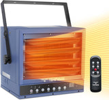 Electric Garage Heater, 7500-Watt Digital Fan-Forced Ceiling Mount Shop Heater with Full-Function Remote, 240-Volt Hardwired 12-Hour Timer, Ideal for Workshop Blue image 3