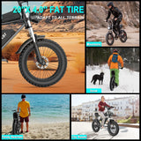 Electric Bike for Adults Ridstar, 1200W 30mph Moutain Bike,48V 15.6AH Battery E-Bike,20" Fat Tire Electric Motorcycle,Electric Bicycle 7 Speed Full Suspension image 4