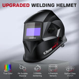 Welding Helmet Auto Darkening, True Color Solar Powered Welding Mask with 4 Arc Sensor, 1/1/1/1 Optical Clarity and Adjustable Shade 4/9-13 Welder Helmet image 2