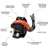 ECHO PB-580T 58.2cc Gas Backpack Leaf Blower, 216 MPH, 517 CFM, 2-Stroke Engine, Tube Throttle image 2