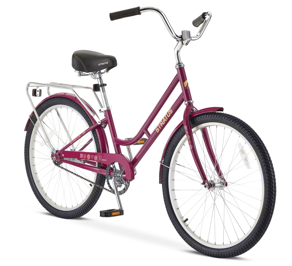 Adult Stratus Recess Bicycle, 24-in Wheel, Single Speed, Steel Frame, Purple