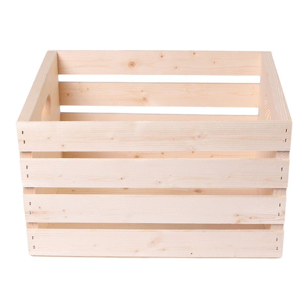 Adwood Solid Pine Wood Storage Crate, 16-in