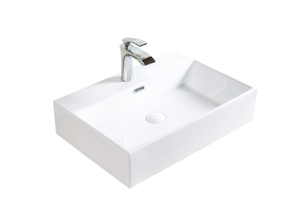 A&E Bath Raylee Ceramic Vessel Bathroom Sink/Basin with Overflow, Glossy White