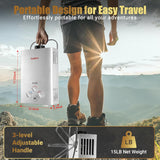 Tankless Water Heater Outdoor, 1.58 GPM, 6L Portable Propane Camping Water Heater with Overheating Protection for Indoor,RV,Camping image 3