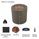 Aegean Steel Propane Fire Pit Hidden Tank in Mist Gray, 24-in image 7