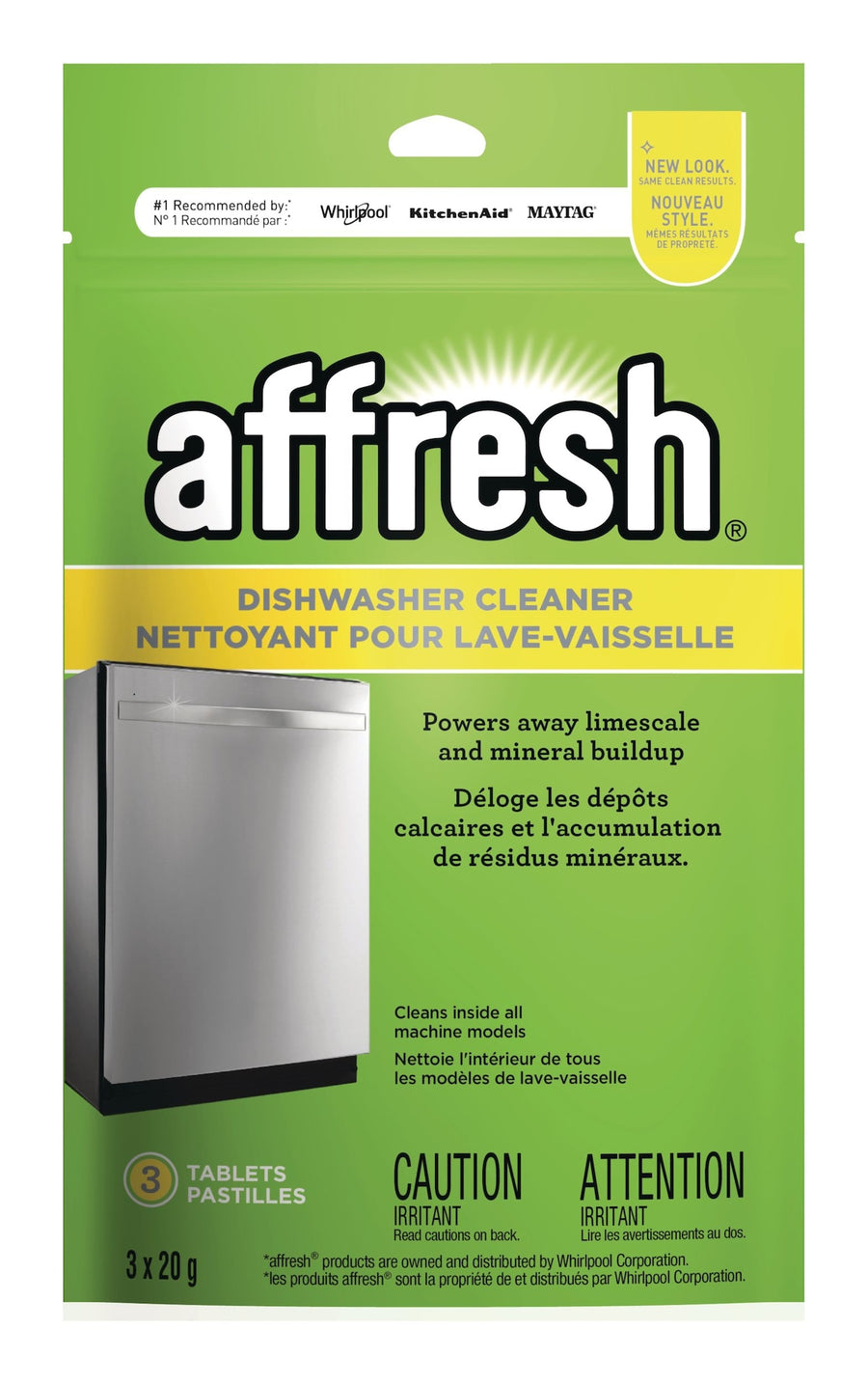 Affresh Dishwasher Cleaner Tabs, Fresh Scent, 20-g, 3-pk
