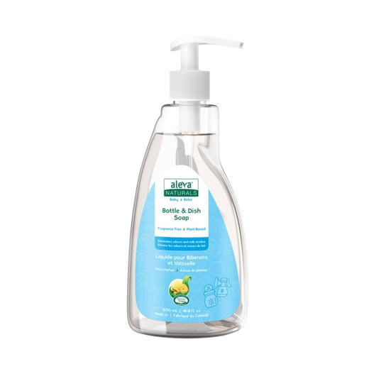 Aleva Naturals Bottle and Dish Soap, Fragrance Free, 500-mL