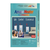 Amaze Heater Electric Heater with Plug-in Thermostat, 600W, White image 2