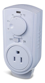 Amaze Heater Plug-in Thermostat for Portable Space Heater & AC, White