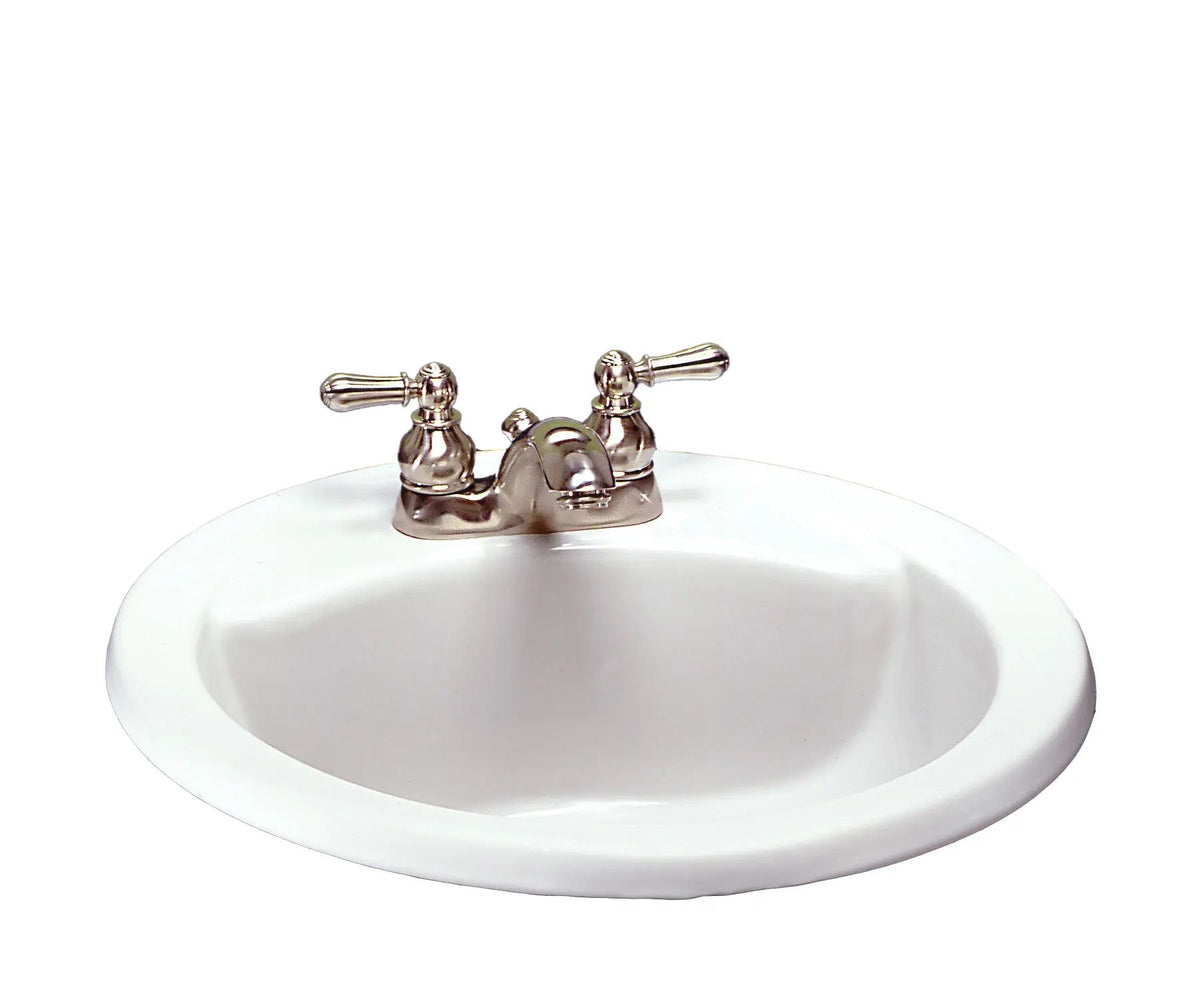 American Standard Cadet Round 4-in Center Drop-In Bathroom Sink/Basin with Overflow, White, 19-in