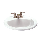 American Standard Cadet Round 4-in Center Drop-In Bathroom Sink/Basin with Overflow, White, 19-in