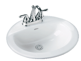 American Standard Colony Oval 4-in Center Drop-In Bathroom Sink/Basin, White 20.5x17.5-in image 2