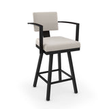 Amisco Akers Swivel Bar Stool with Padded Backrest, Multiple Colours, 30-in