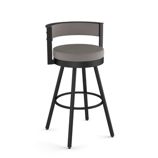 Amisco Eller Swivel Bar Stool with Padded Backrest, Multiple Colours, 30-in