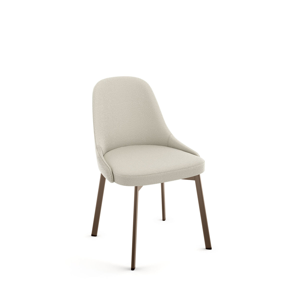Amisco Harper Upholstered Dining Chair, Boucle Polyester Fabric & Bronze Metal Frame