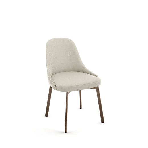 Amisco Harper Upholstered Dining Chair, Boucle Polyester Fabric & Bronze Metal Frame