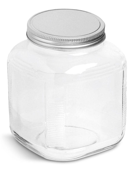 Anchor Hocking Cracker Jar, with Silver Lid, 1-Gal, Clear & Durable Glass