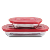 Anchor Hocking Glass Bake 'n' Keep Set with Plastic Lids, 4-pc