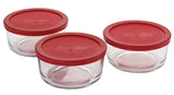 Anchor Hocking Glass Round Storage Container Set with Lids, 3 Count
