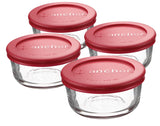 Anchor Hocking Glass Round Storage Containers with Lids, 4 Count
