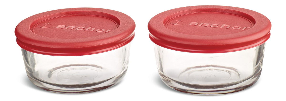 Anchor Hocking Glass Storage Container Set with Lids, 2 Count