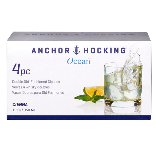 Anchor Hocking Ocean Cienna Rocks Glasses Set, 12-oz, 4-pk