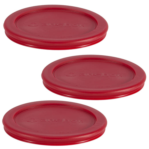 Anchor Hocking Plastic Lid Set, Red, 3-pc x 2-Cup