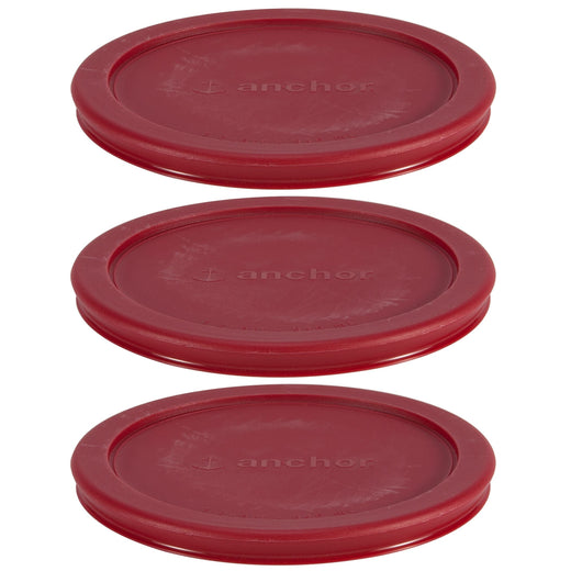 Anchor Hocking Plastic Lid Set, Red, 3-pc x 4-Cup