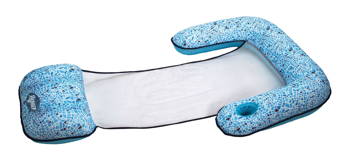 Aqua Inflatable 3-in-1 Luxury Travel Pool Float/Lounger, Blue, 57 x 36-in