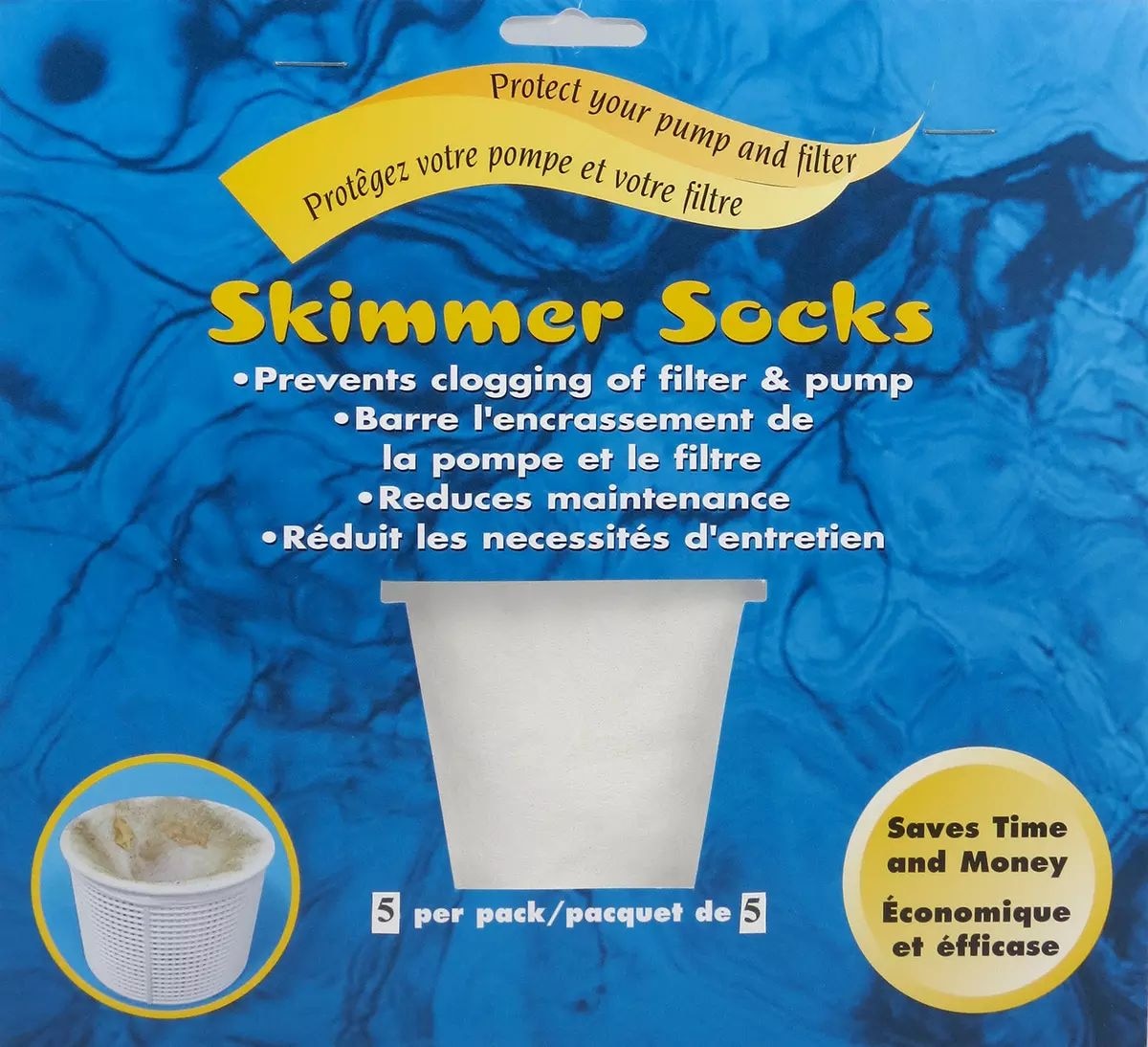 Aquarius Pool Skimmer Socks for Baskets & Skimmers, 5-pk